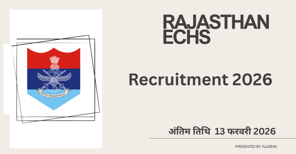 Rajasthan ECHS Recruitment 2026